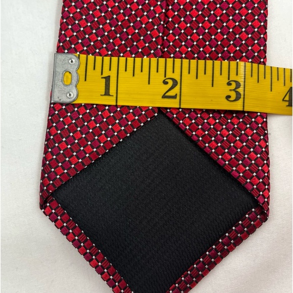 Vintage Silk Tie by Damon Red Black    SAVE:  2/$25   3/$30 - Picture 5 of 7